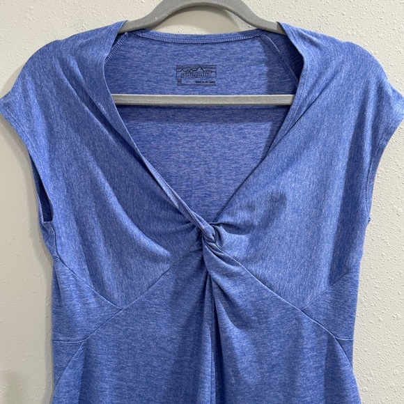 Patagonia Size Medium Seabrook Bandha Dress Knotted V Neck Knee Stretch Outdoor - Picture 4 of 8